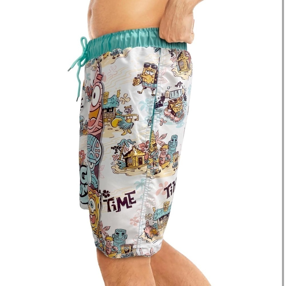 SpongeBob | Big Kahuna Tiki Time Swim Trunks Board Shorts For Men NEW